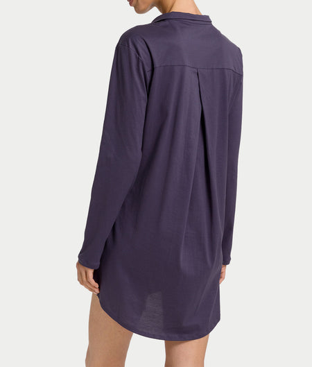 Cotton Deluxe Button-Front Sleep Shirt