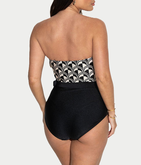 Casablanca Belted Control Strapless One-Piece