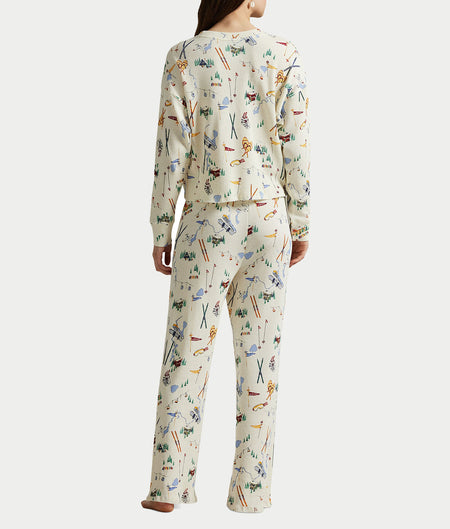 Club Waffle Knit Long Sleeve Pajama Set