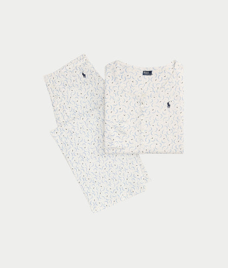Pointelle Henley Wide Leg Knit Pajama Set