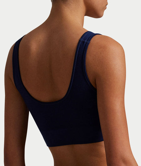 Ribbed Seamless Scoop Cropped Tank