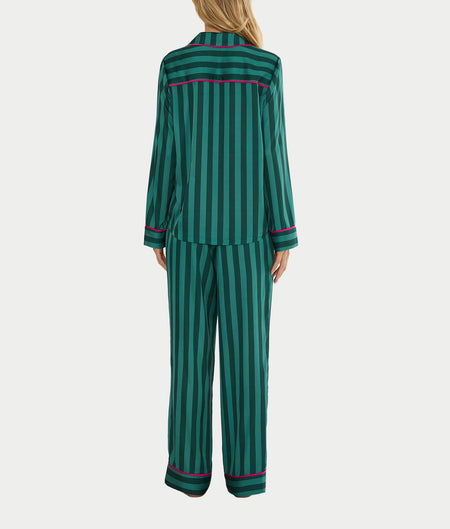 Livy & Connie Pine Stripe Satin Pajama Set