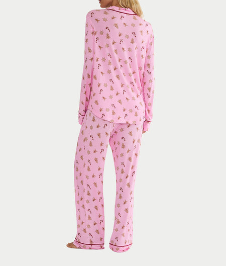 Livy & Connie Pink Milk & Cookies Modal Knit Pajama Set