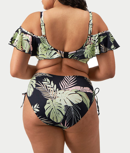 Plus Size Tropical Retreat Adjustable Bikini Bottom