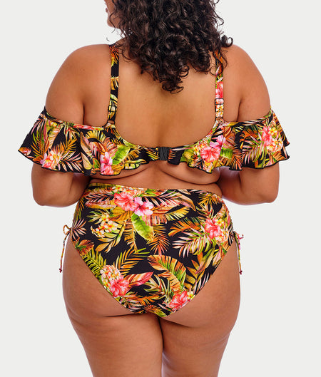 Plus Size Tiger Valley Ruffle Underwire Bikini Top