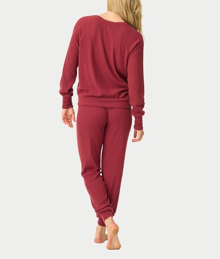Textured Essentials Long Sleeve Knit Pajama Set