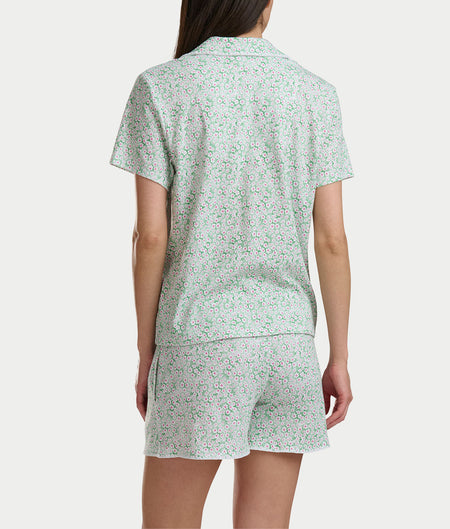 Notch Collar Knit Short Pajama Set