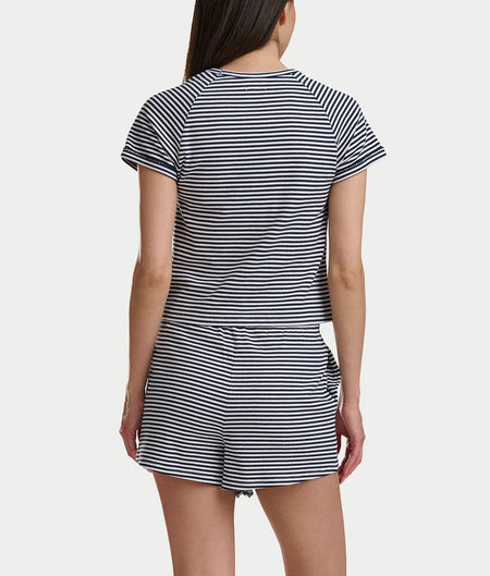Short Sleeve Knit Tee & Boxer Pajama Set