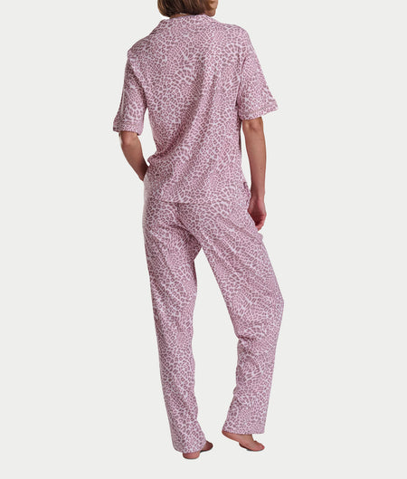 Romantic Fields Notch Collar Pajama Set with Lace