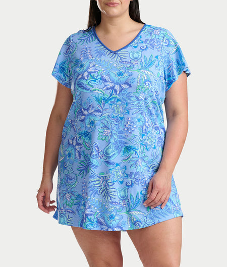 Flutter Sleeve Knit Sleep Shirt