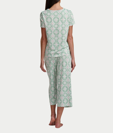 KN Cool Scoop Neck Tee Knit Capri Pajama Set