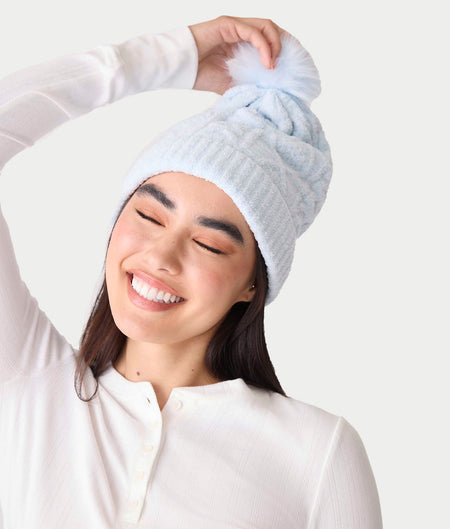 Chenille Cable Knit Crew Beanie