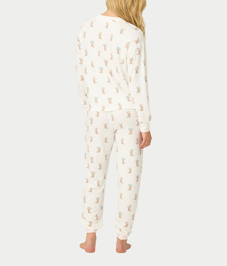 Western Blooms Boot Bouquet Knit Pajama Set