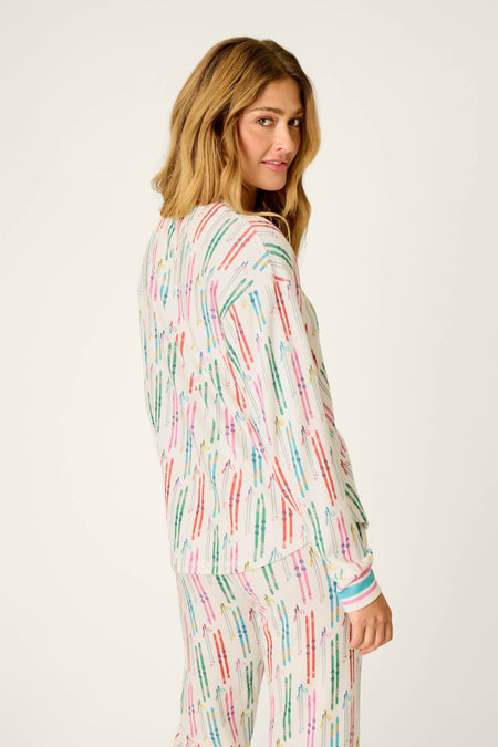 Après All Day Ski Print Long Sleeve Henley Top