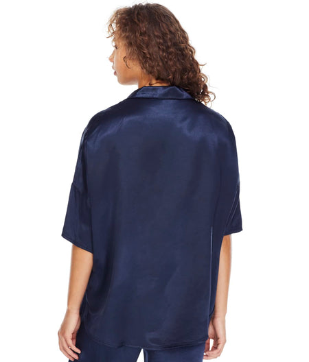 Fran Satin Notch Collar Pajama Top