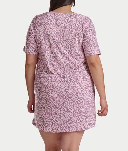 Plus Size Romantic Fields Elbow-Length Sleep Shirt