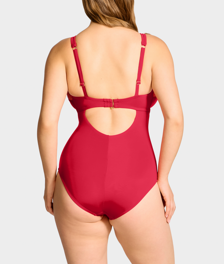 The Slimming Underwire Mesh Plunge One-Piece